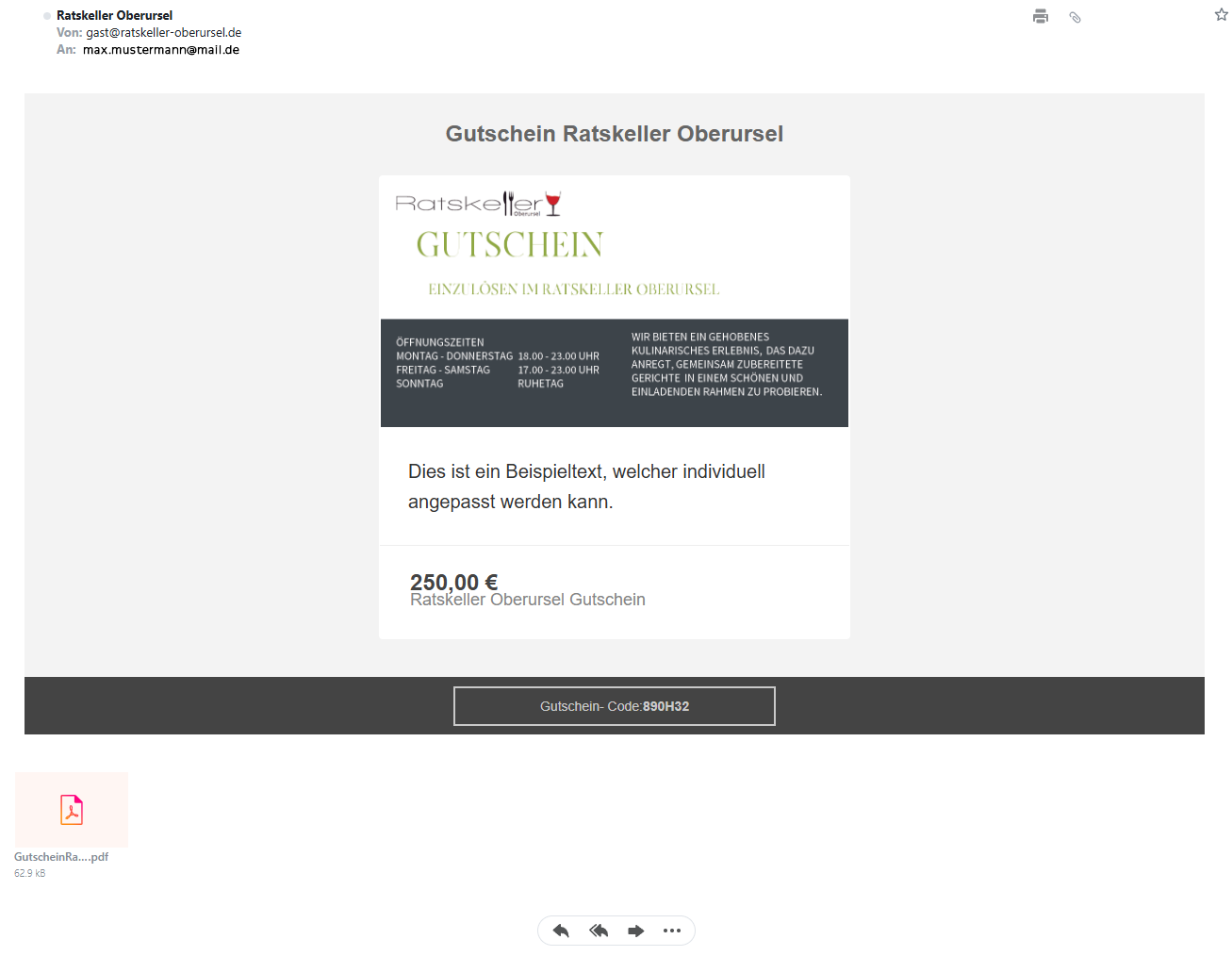 Gutschein für den Ratskeller Oberursel – Bild 3